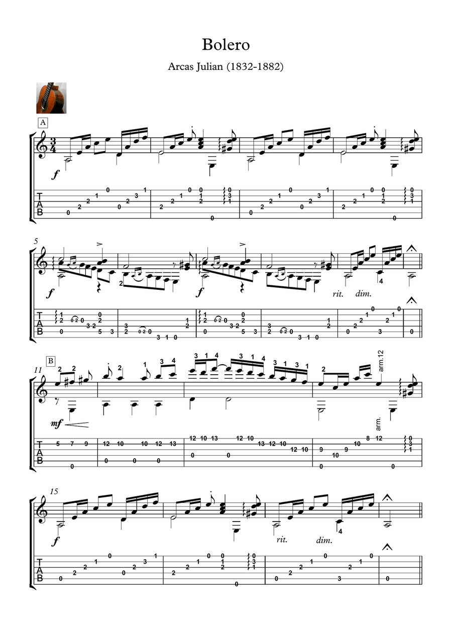 Bolero 2025 classical guitar