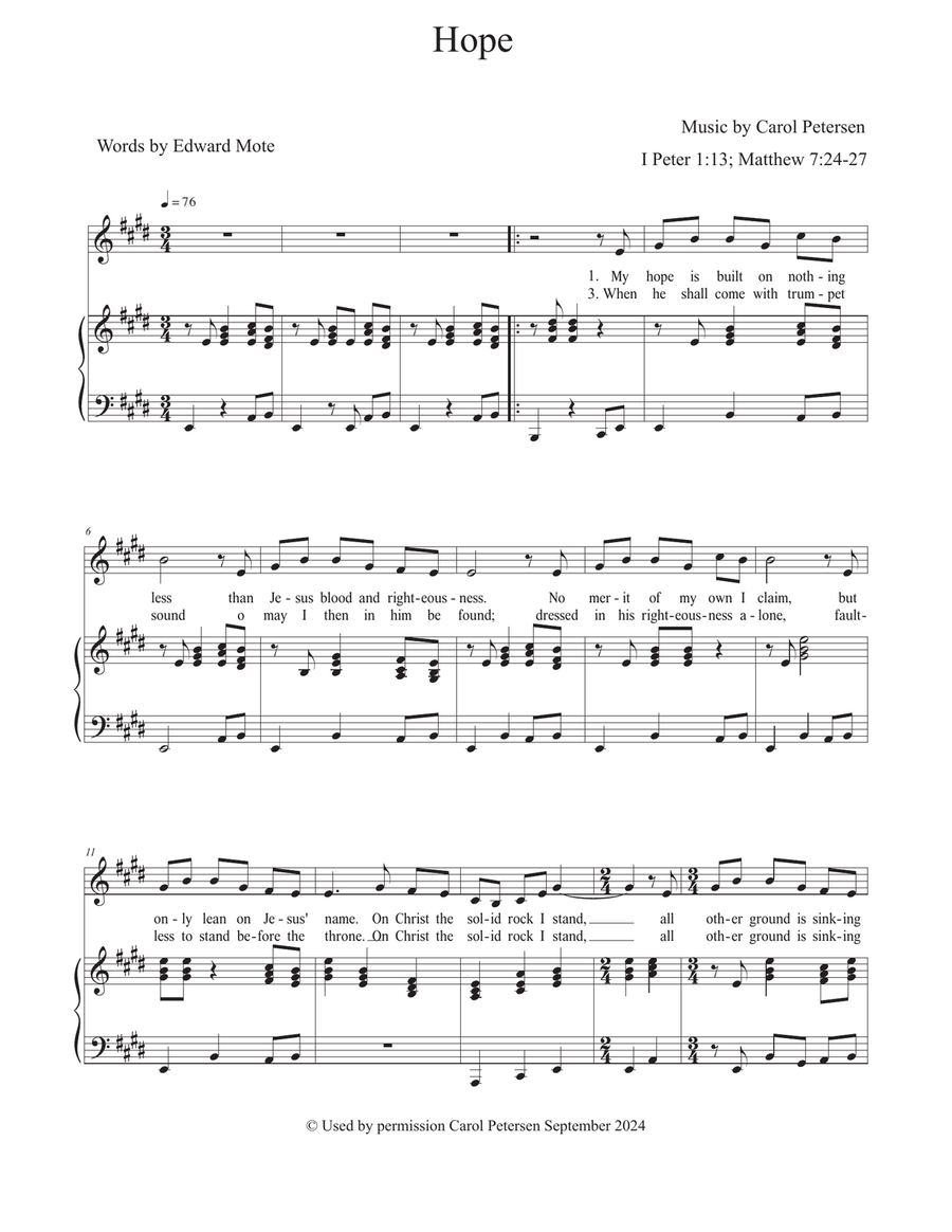 Hope Unison Choir scores gallery preview page 1