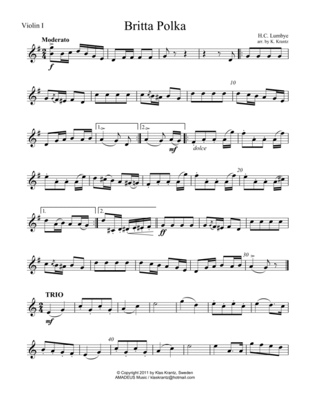 Britta Polka (G Major) for string quartet image number null