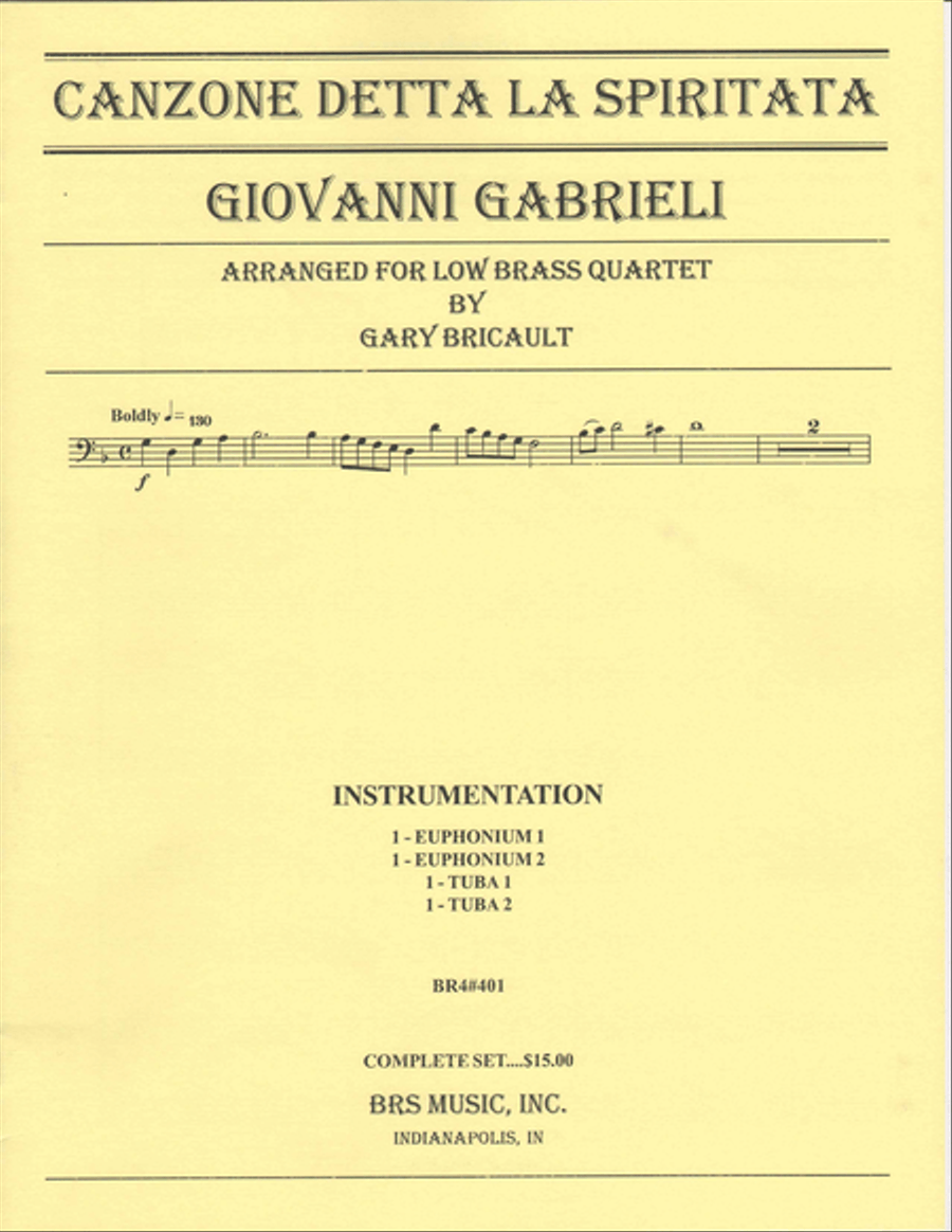 Canzone detta La Spiritata Brass Quartet scores gallery preview page 1