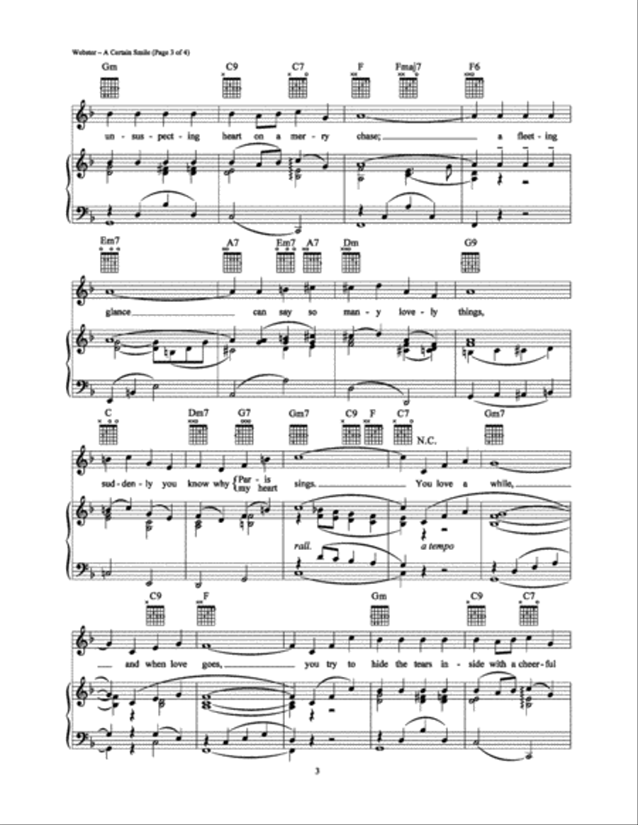 A Certain Smile A Certain Smile Piano, Vocal, Guitar scores gallery preview page 3