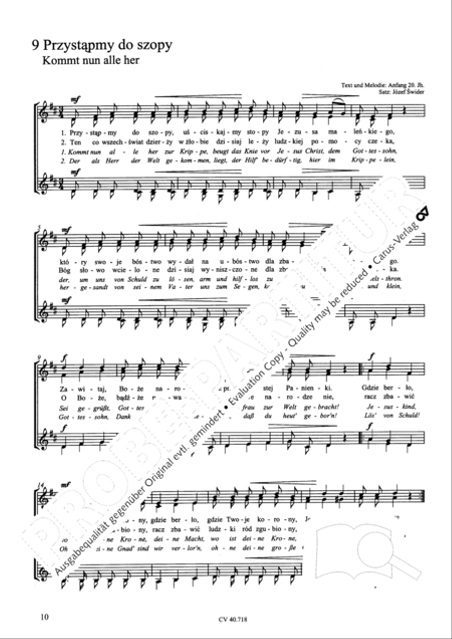 Zwolf polnische Weihnachtslieder fur Frauen- oder Kinderchor a cappella A Cappella scores gallery preview page 11