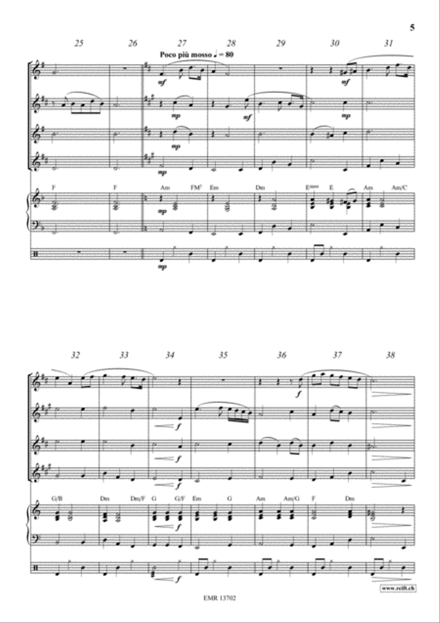 The Last Rose Of Summer The Last Rose Of Summer Saxophone Quartet scores gallery preview page 5