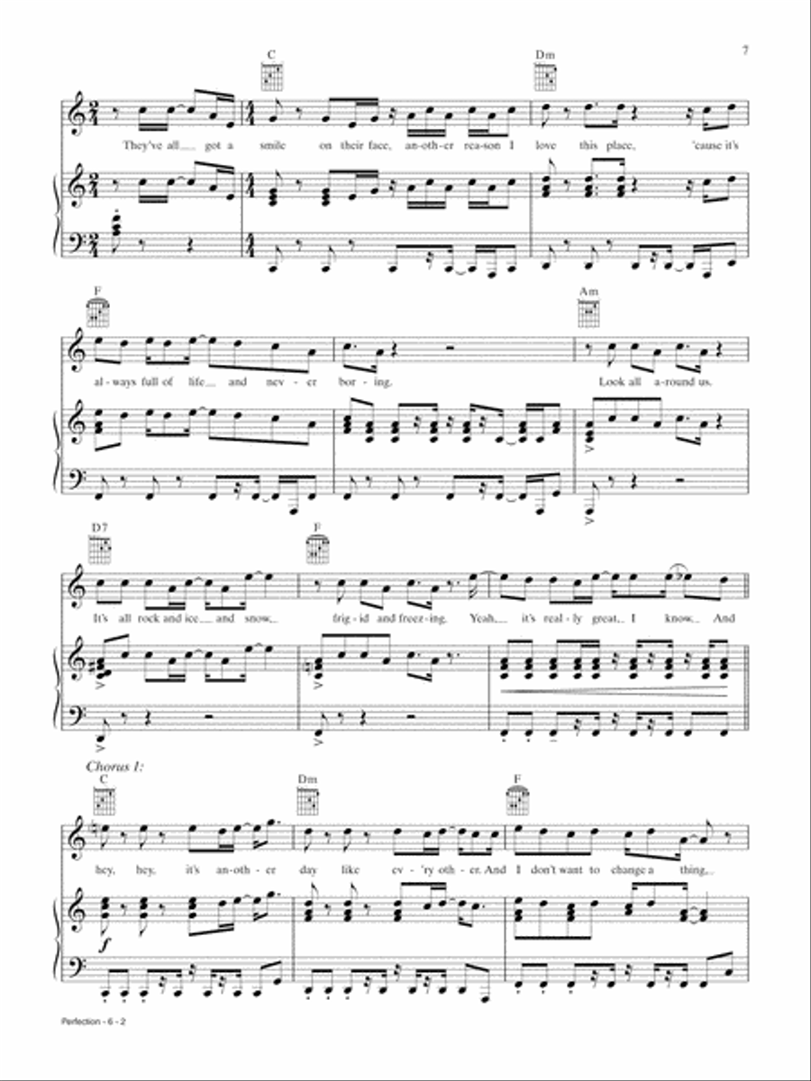 Perfection (from Smallfoot) Piano, Vocal, Guitar scores gallery preview page 2