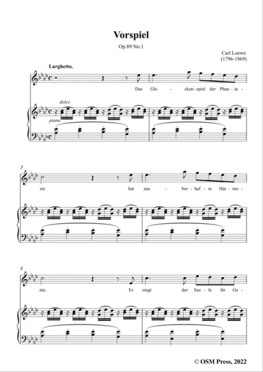 Loewe-Vorspiel(Das Glockenspiel der Phantasie),Op.89 No.1,in A flat Major Voice scores gallery preview page 3