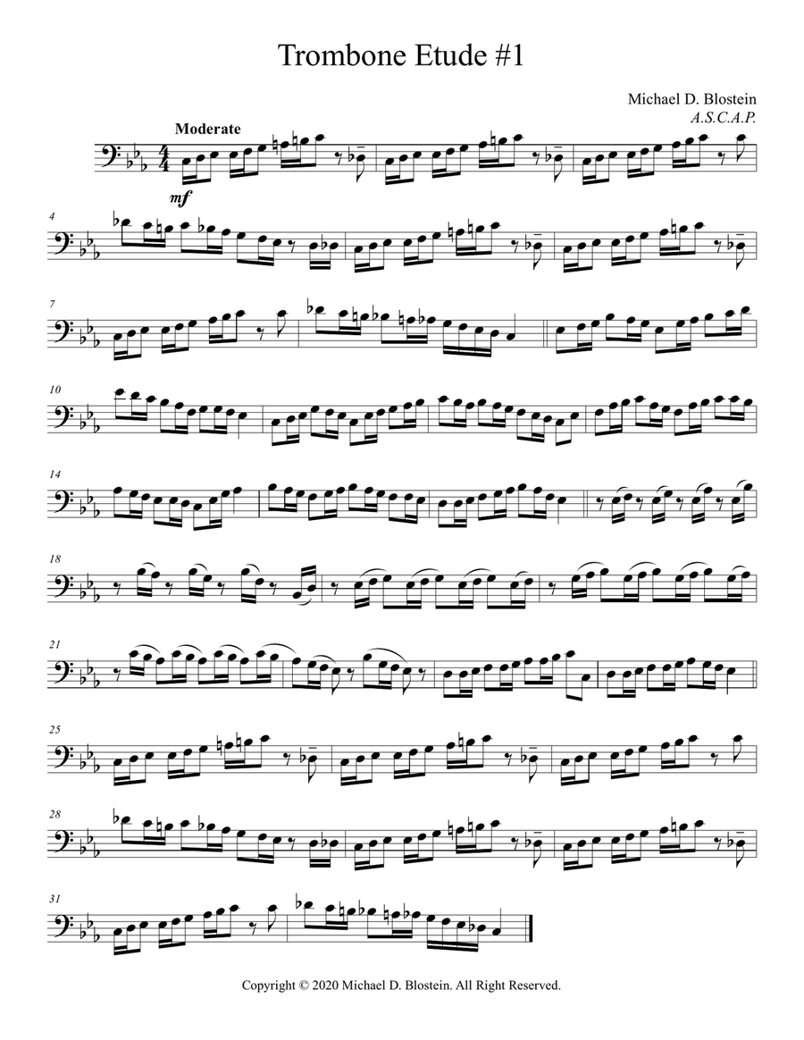 Etudes for the Developing Trombone Player Trombone Solo scores gallery preview page 5