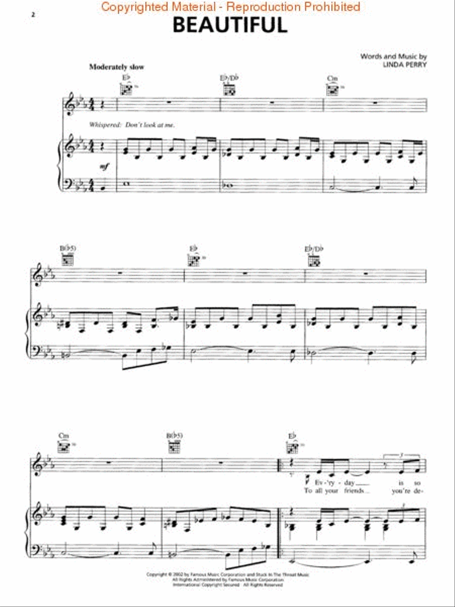 Beautiful Beautiful Piano, Vocal, Guitar scores gallery preview page 2