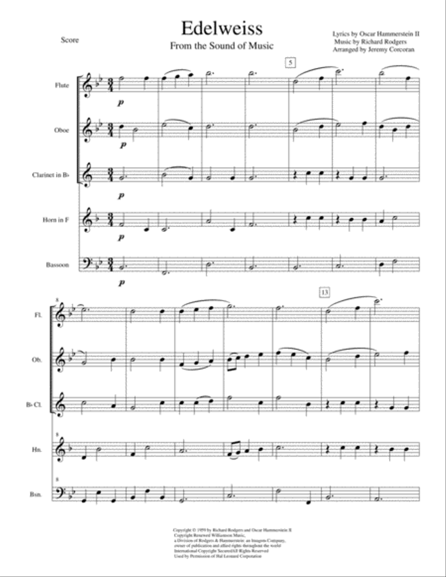 Edelweiss Woodwind Quintet scores gallery preview page 2