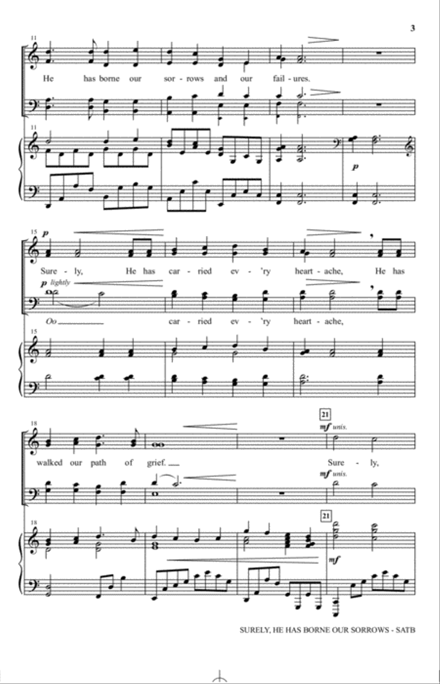 Surely, He Has Borne Our Sorrows 4-Part scores gallery preview page 2