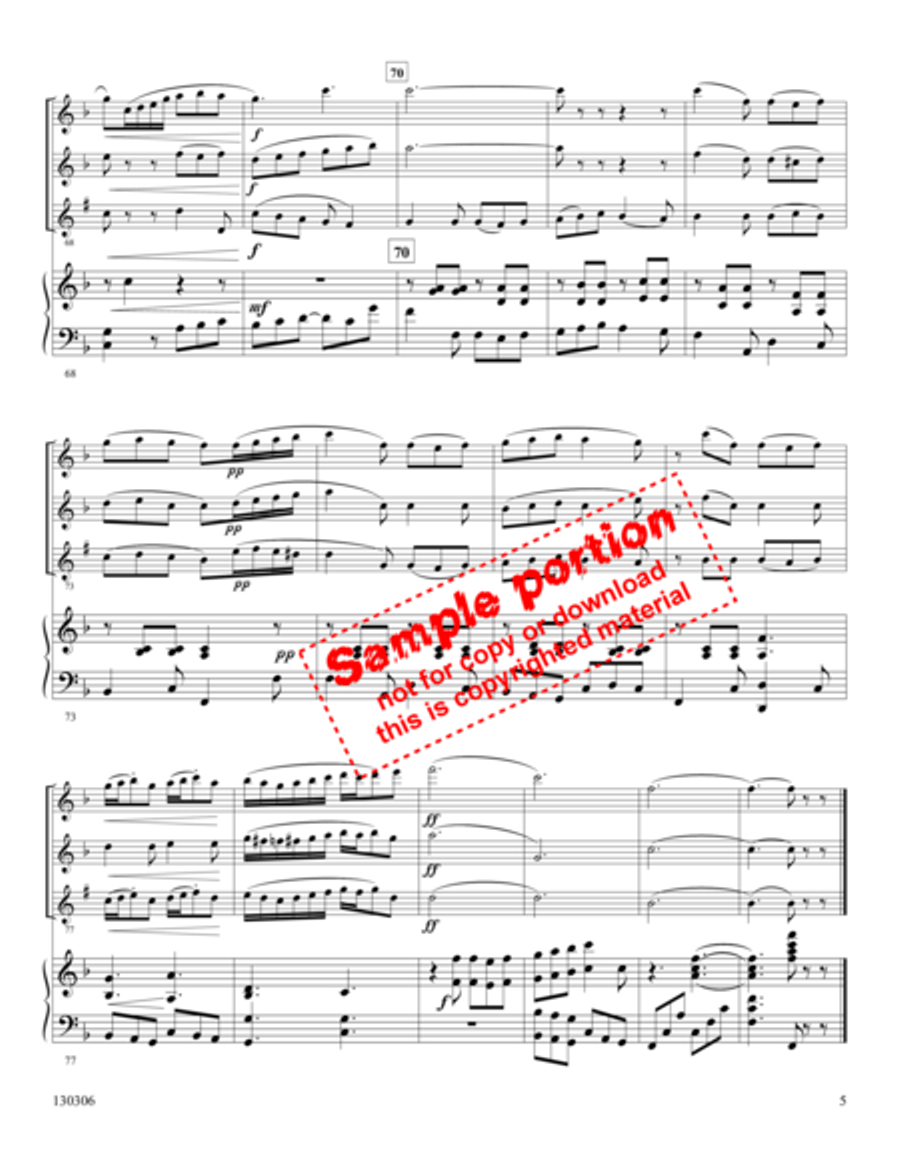 Bring A Torch, Jeanette, Isabella Woodwind Trio scores gallery preview page 4