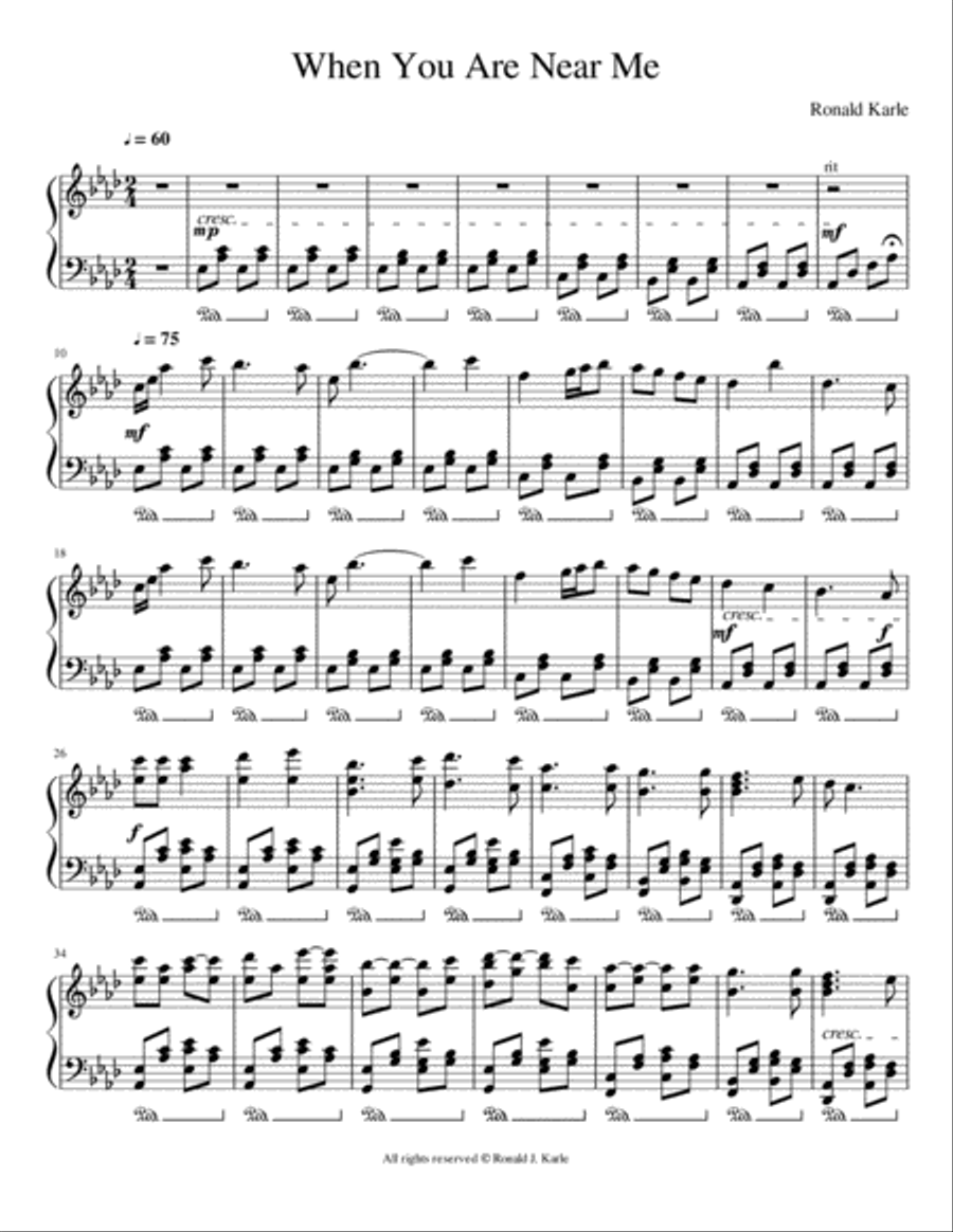 When You Are Near Me When You Are Near Me Piano Solo scores gallery preview page 2