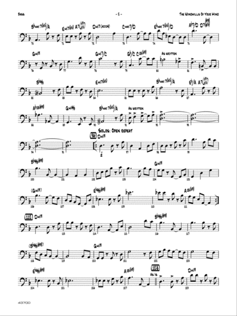 The Windmills of Your Mind: String Bass Jazz Ensemble scores gallery preview page 2