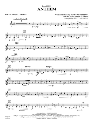 Anthem (from Chess) - Eb Baritone Saxophone