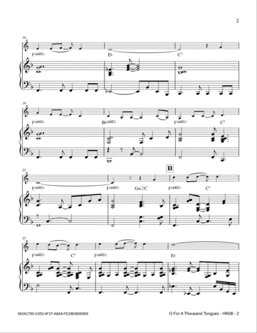 O For A Thousand Tongues Horn scores gallery preview page 3