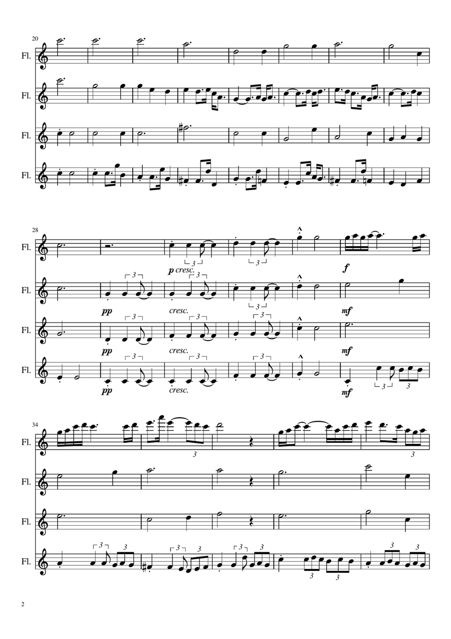 Arirang Flute Quartet scores gallery preview page 2