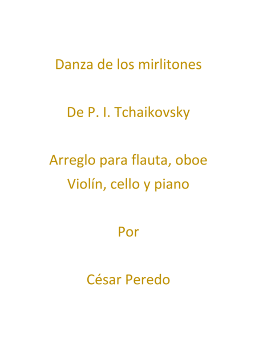 Danza de los mirlitones del ballet Cascanueces para flauta, oboe, violin, cello y piano Small Ensemble scores gallery preview page 2