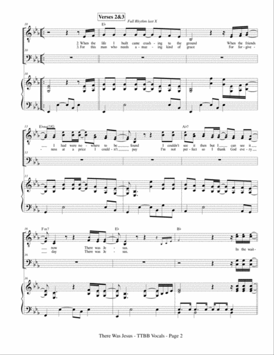 There Was Jesus Piano, Vocal, Guitar scores gallery preview page 4