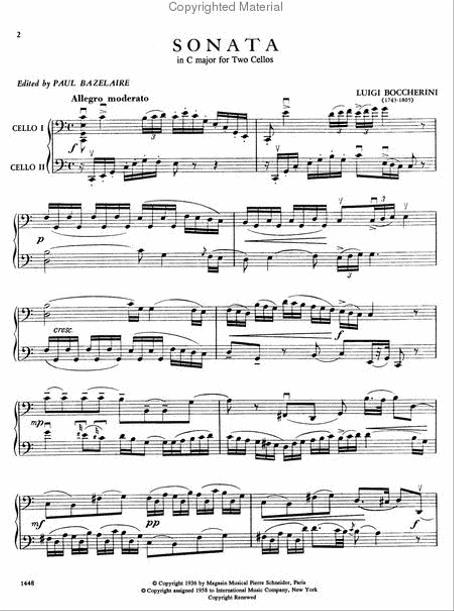 Sonata In C Major Cello scores gallery preview page 2