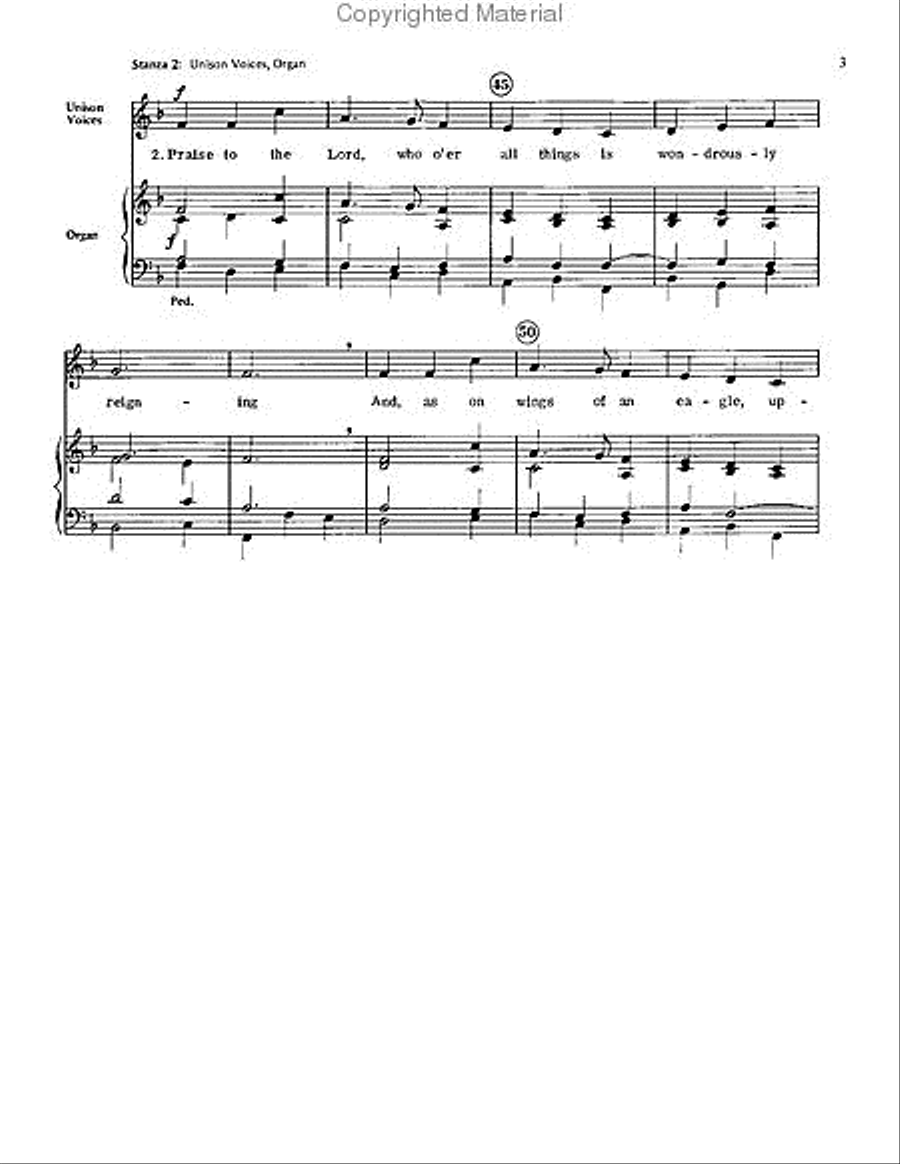 Praise to the Lord, the Almighty Choir scores gallery preview page 4