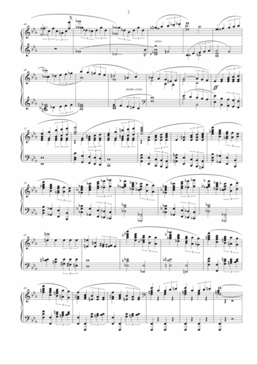 Symphony No. 4 in E flat major, 1st movement Piano Solo scores gallery preview page 2