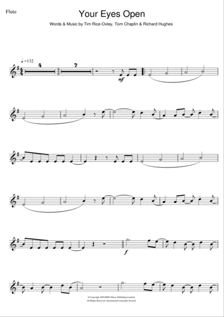 Your Eyes Open Flute Solo scores gallery preview page 1