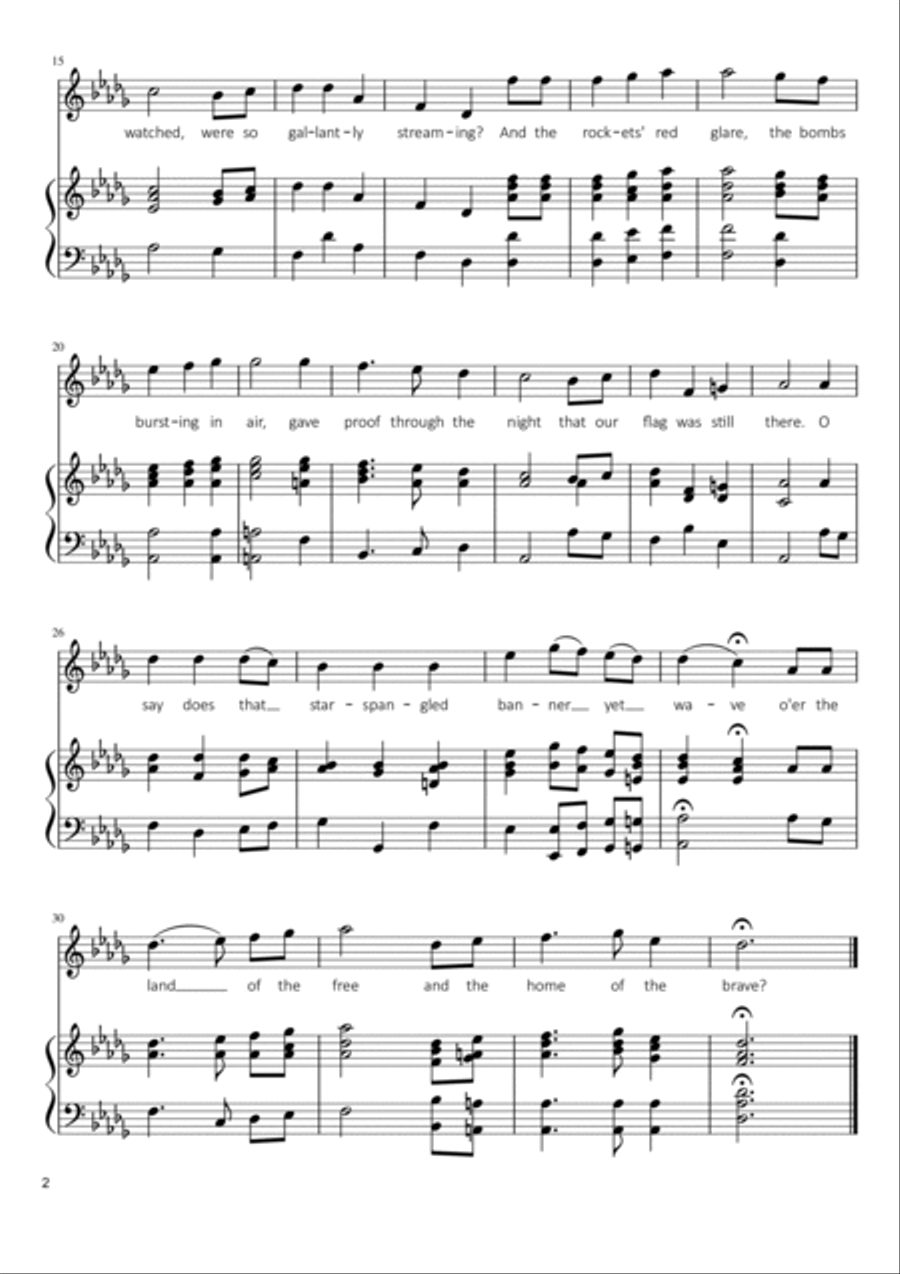 The Star-Spangled Banner (in all keys!) Voice scores gallery preview page 5