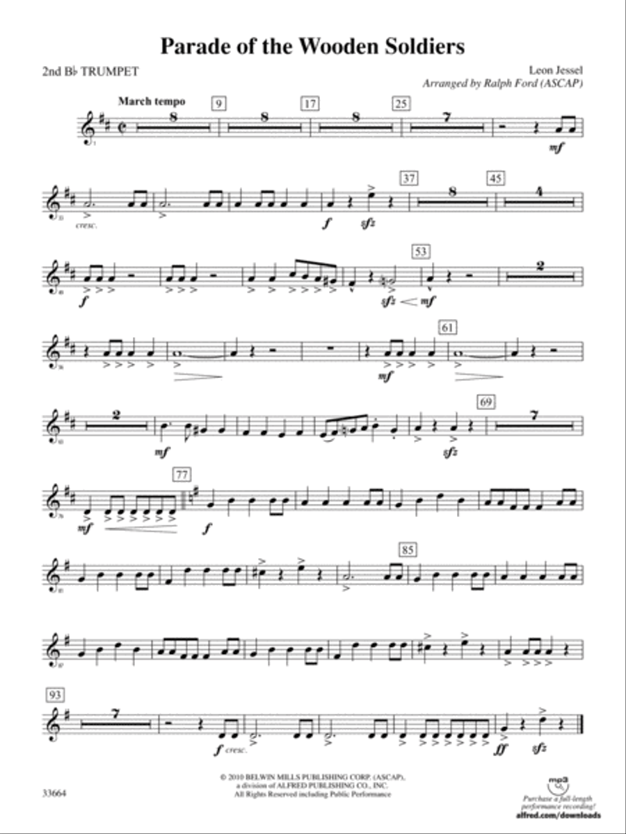 Parade of the Wooden Soldiers: 2nd B-flat Trumpet Full Orchestra scores gallery preview page 1