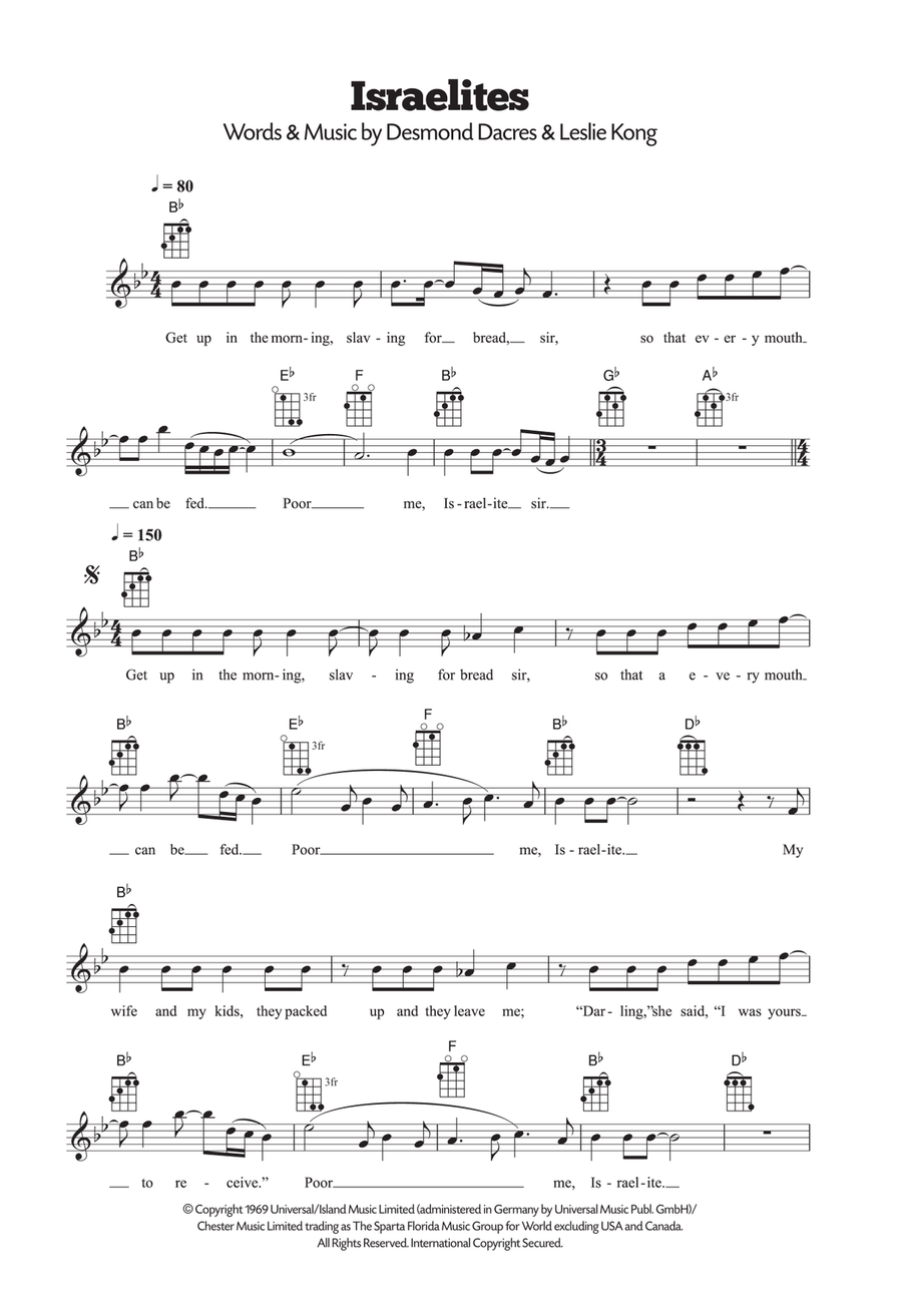Israelites Israelites Ukulele scores gallery preview page 1