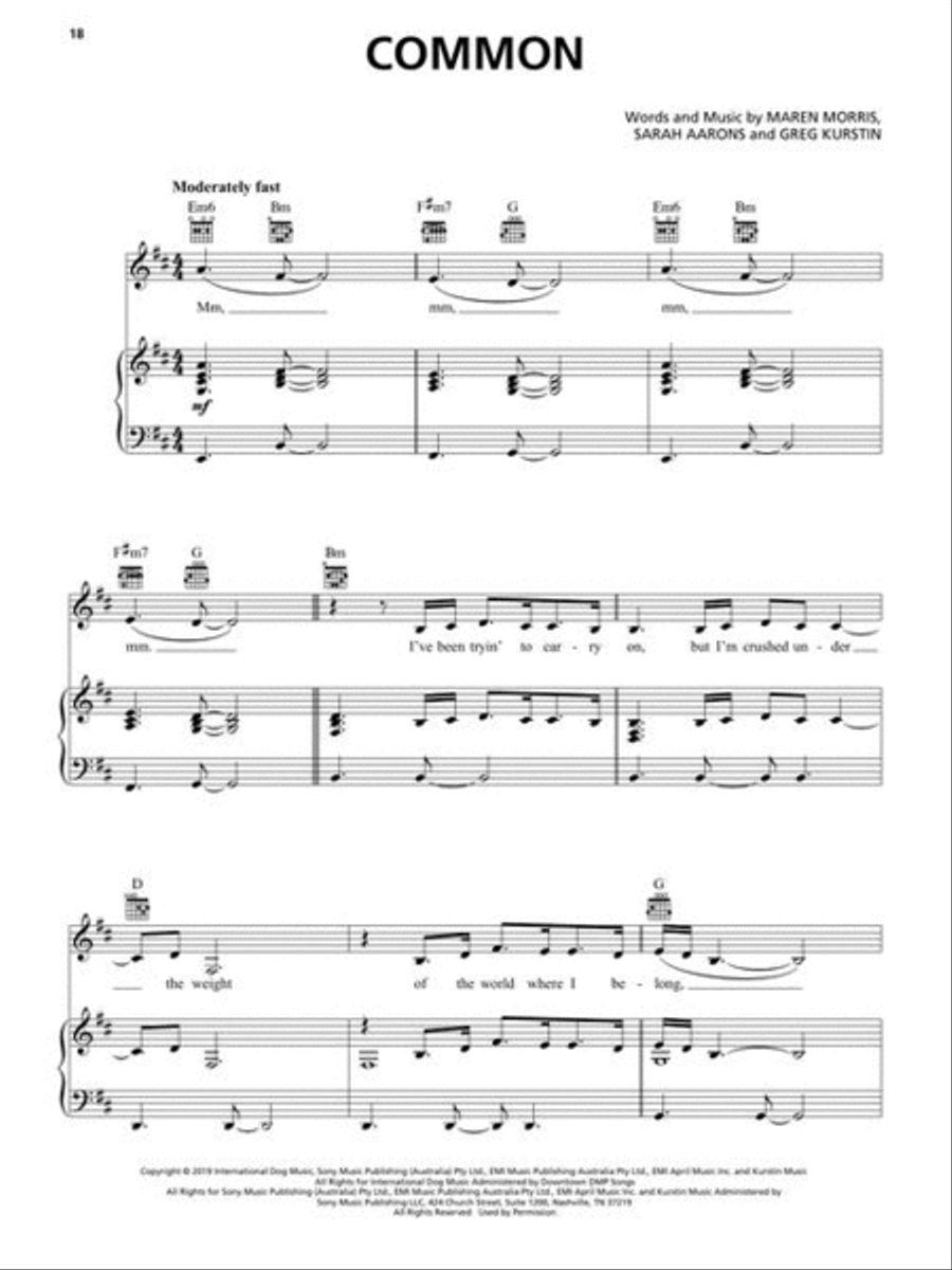 Maren Morris – Sheet Music Collection Piano, Vocal, Guitar scores gallery preview page 5