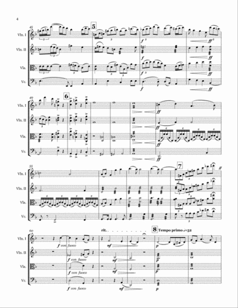 String Quartet No.5 in D minor String Quartet scores gallery preview page 4