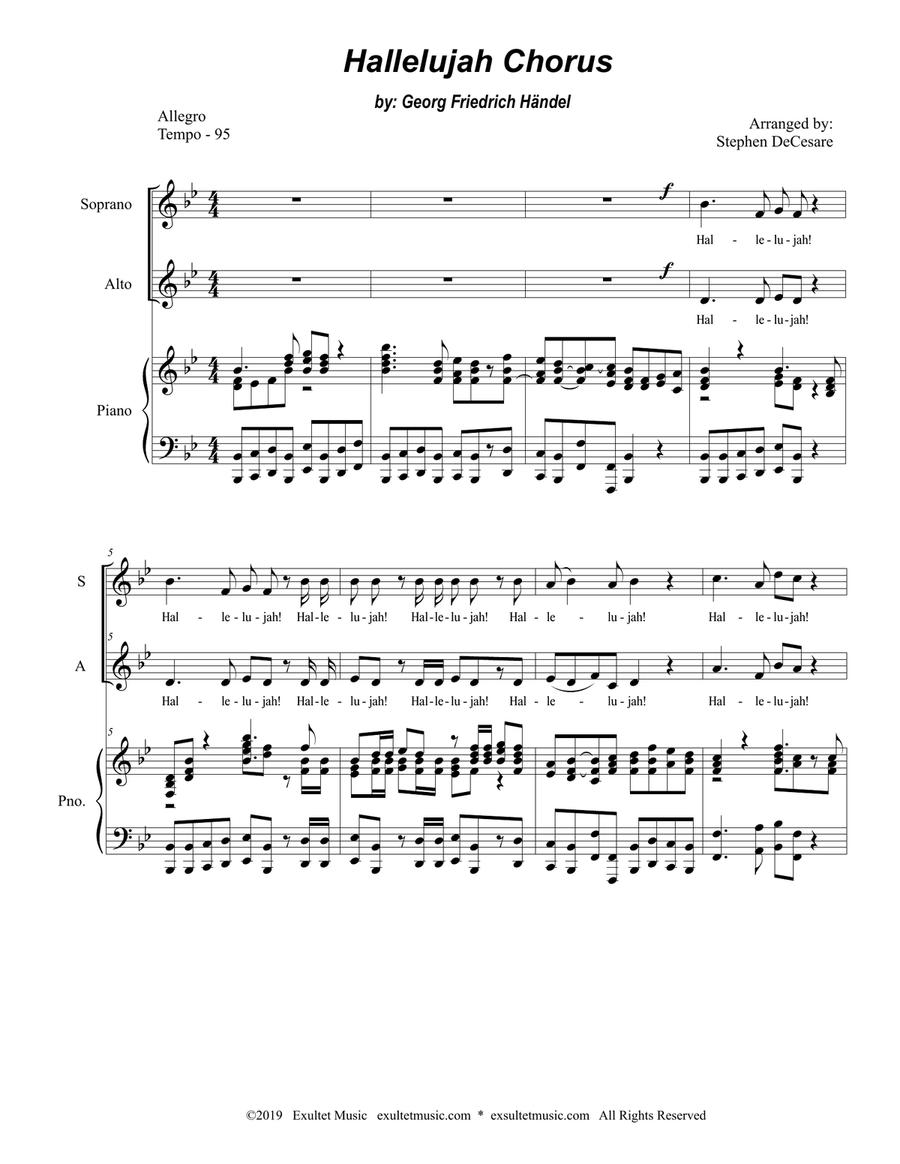 Hallelujah Chorus (2-part choir - (SA) SA scores gallery preview page 1