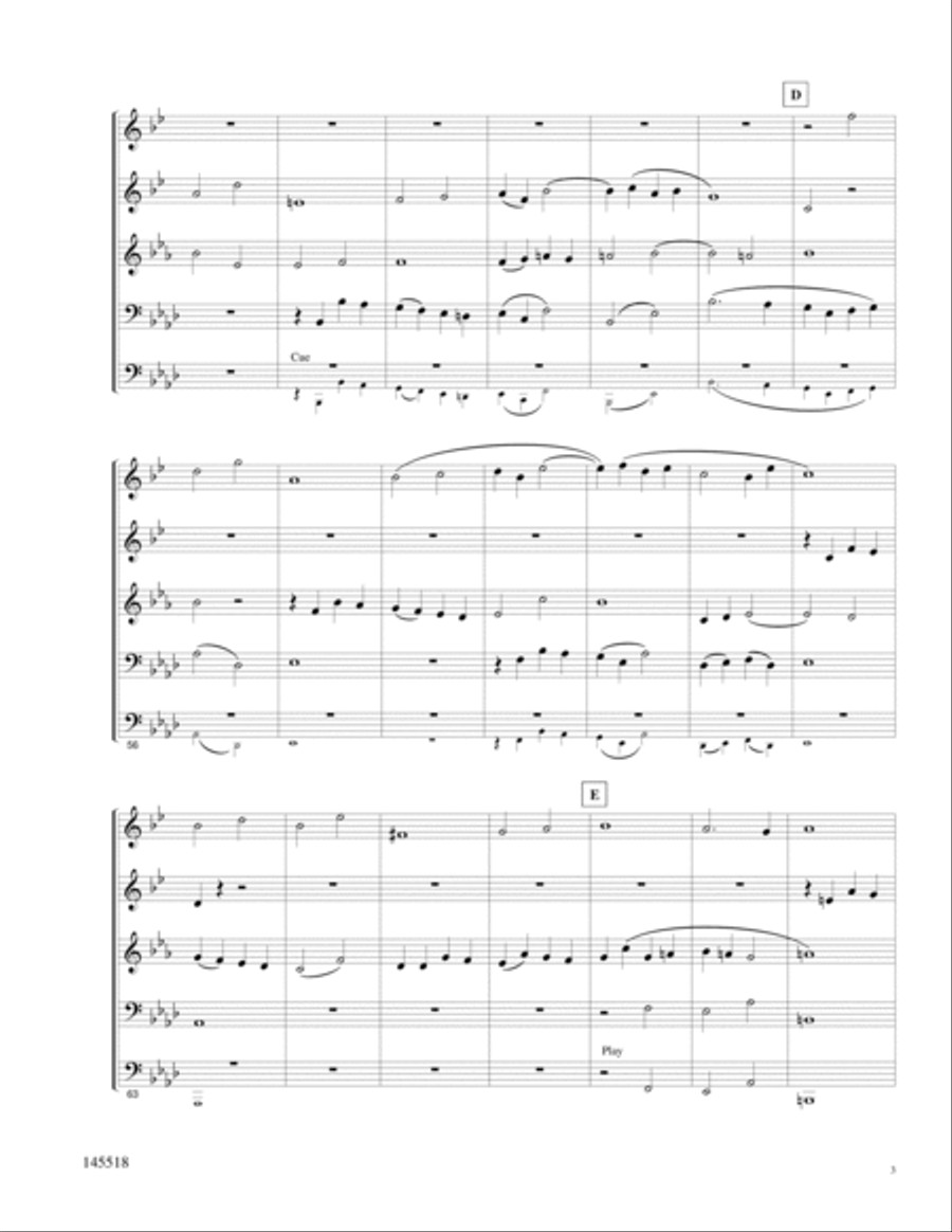 And With His Stripes Brass Quintet scores gallery preview page 3