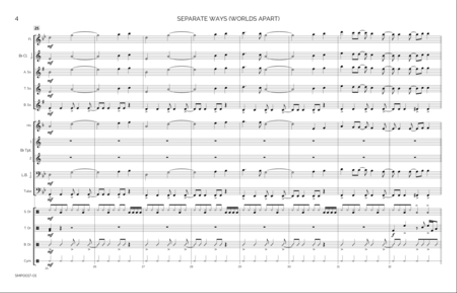 Separate Ways (worlds Apart) Marching Band scores gallery preview page 5