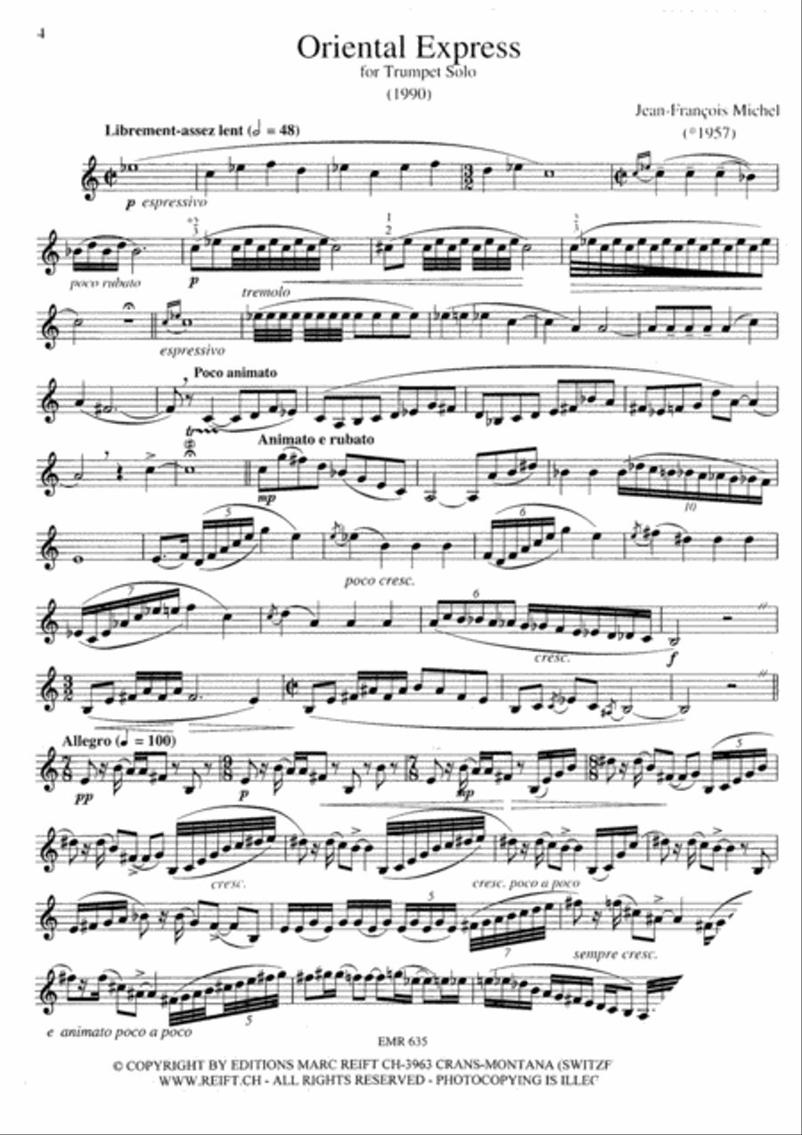Oriental Express Trumpet Solo scores gallery preview page 4