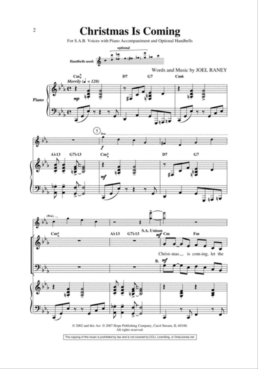 Christmas Is Coming Christmas Is Coming 3-Part scores gallery preview page 2