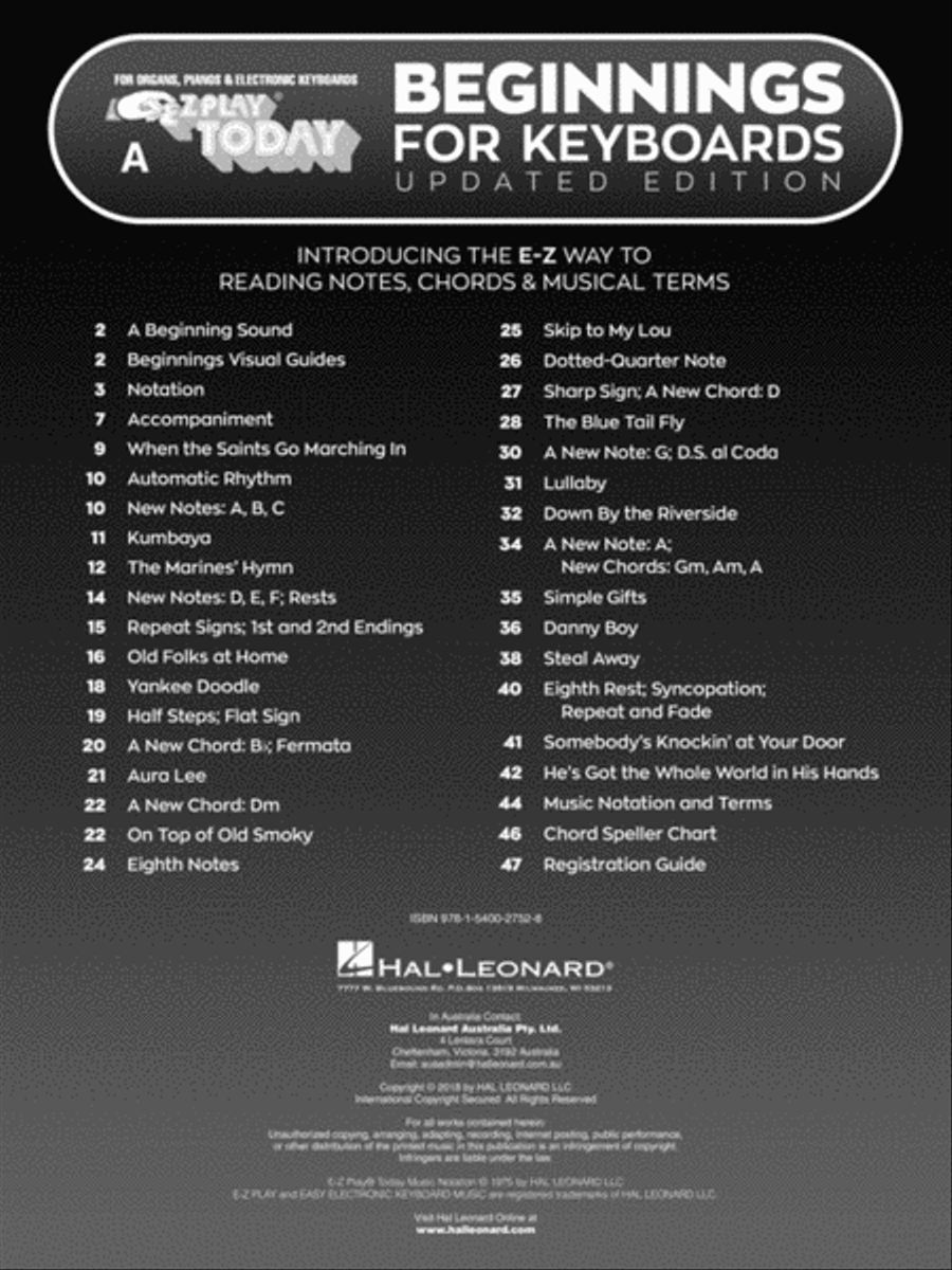 Beginnings for Keyboards – Book A Electronic Keyboard scores gallery preview page 3