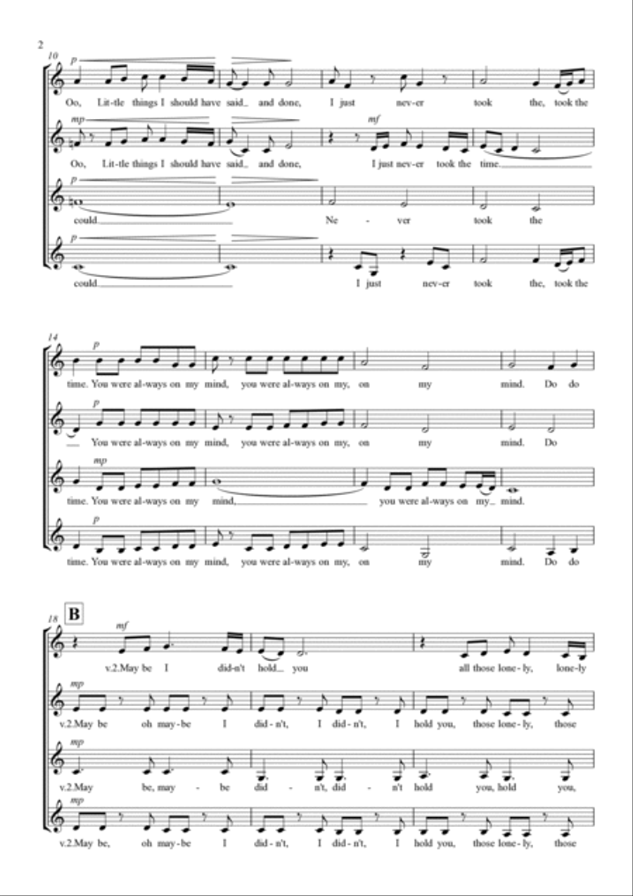 Always On My Mind SSAA scores gallery preview page 2