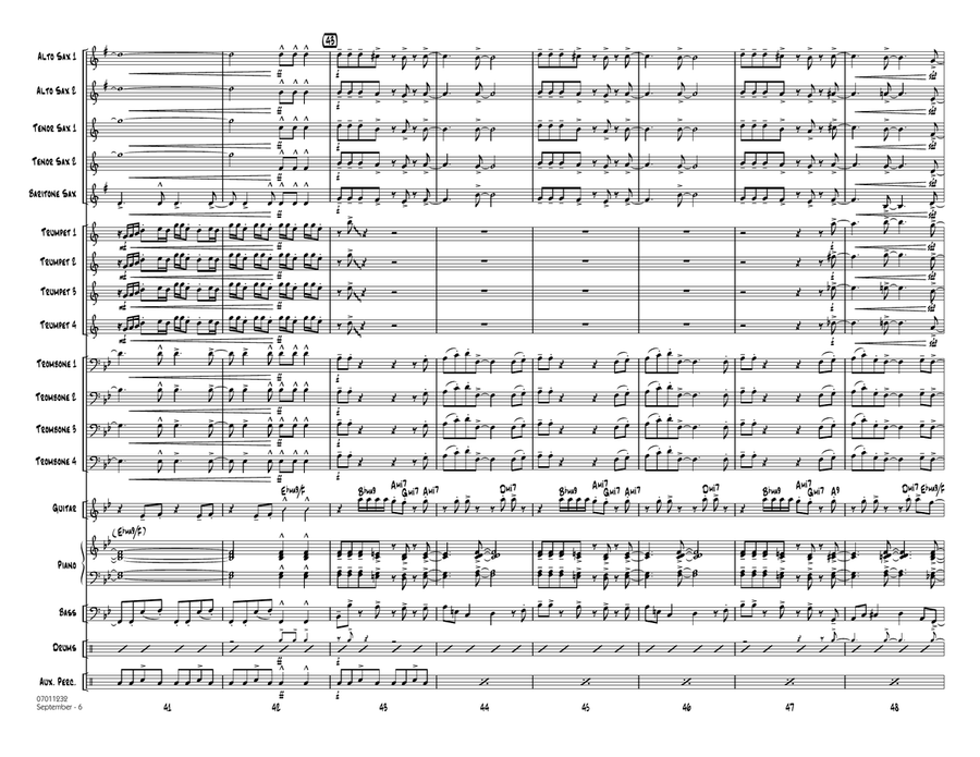 September (arr. Mark Taylor) - Conductor Score (Full Score) Jazz Ensemble scores gallery preview page 6