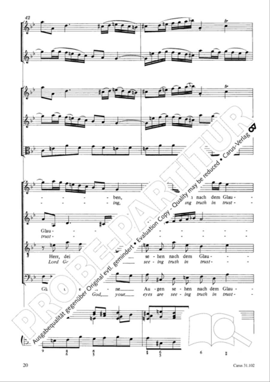 Lord God, your eyes are seeing truth in trusting (Herr, deine Augen sehen nach dem Glauben) ATB scores gallery preview page 21