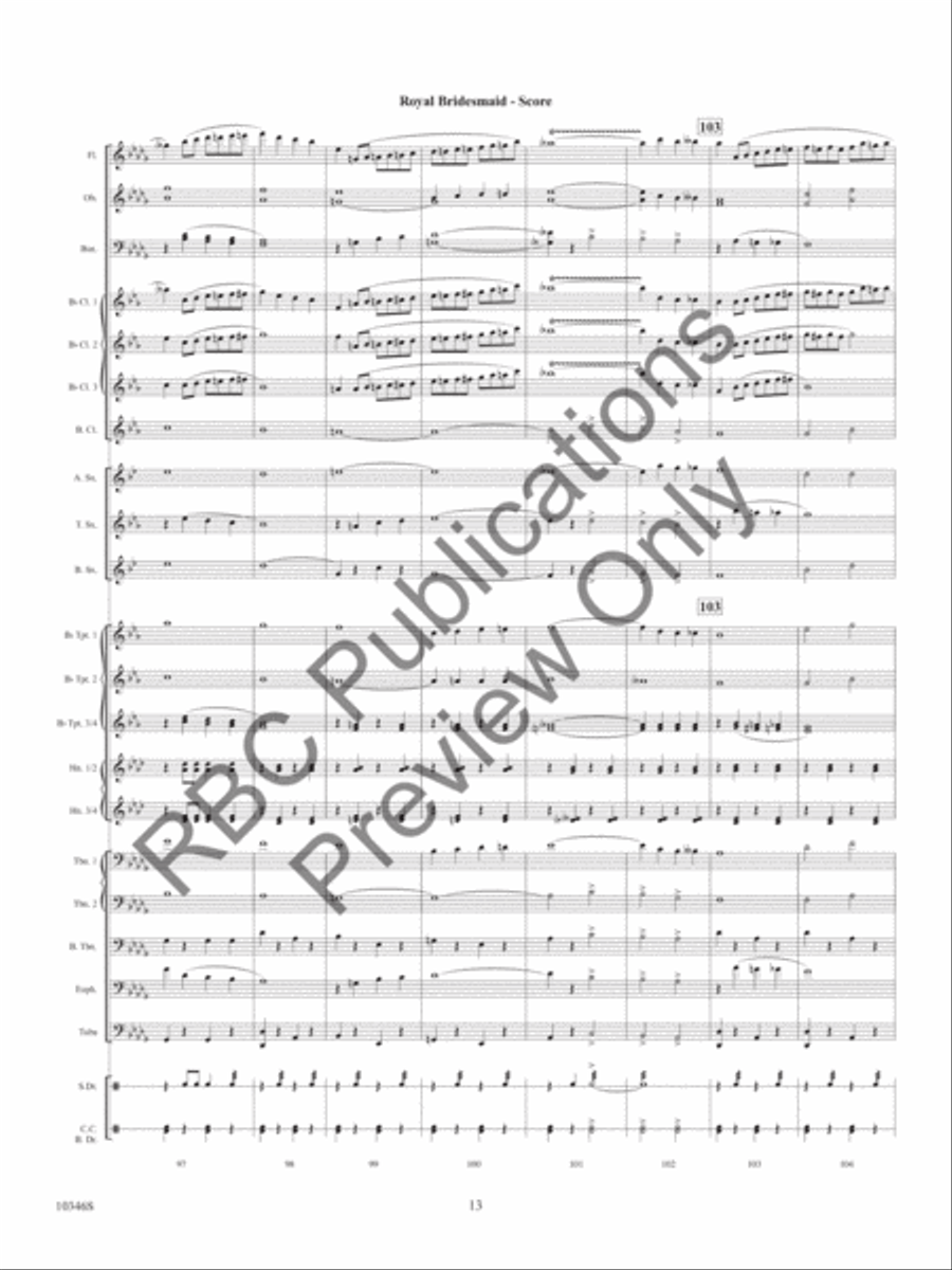Royal Bridesmaids Concert Band scores gallery preview page 15