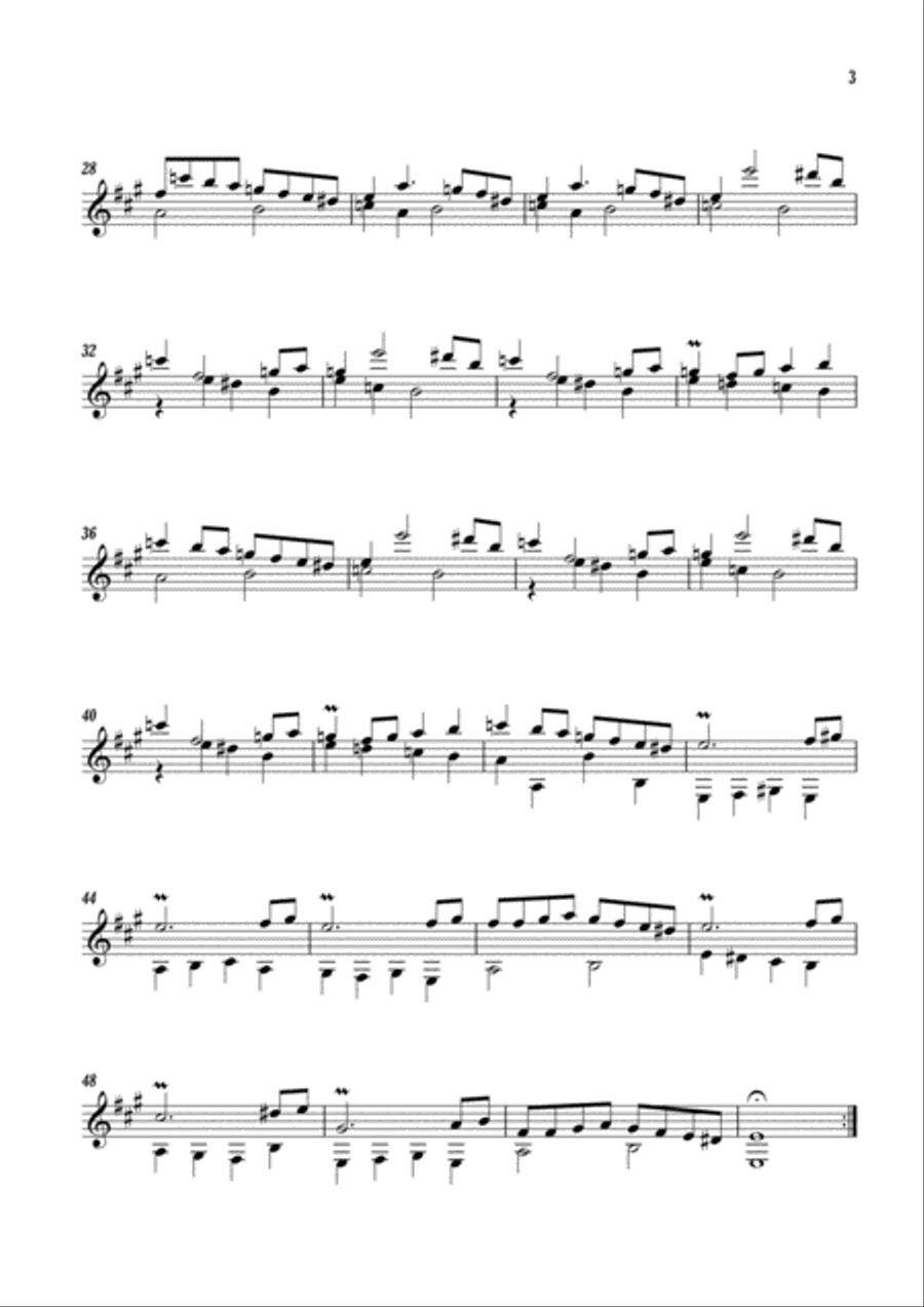Sonata K.378 Sonata K.378 Classical Guitar scores gallery preview page 3