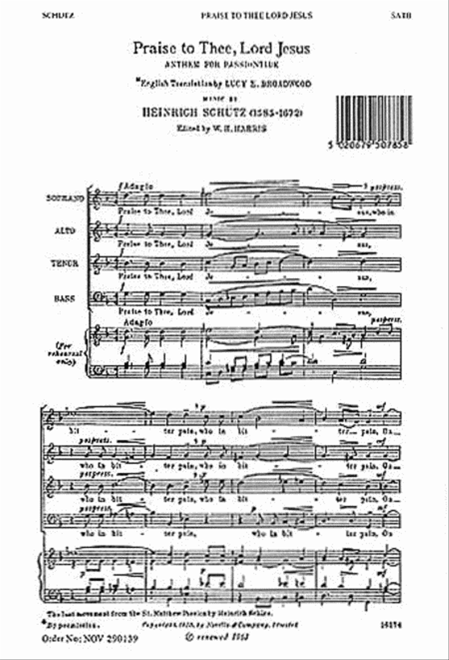 Praise to Thee Lord Jesus 4-Part scores gallery preview page 1
