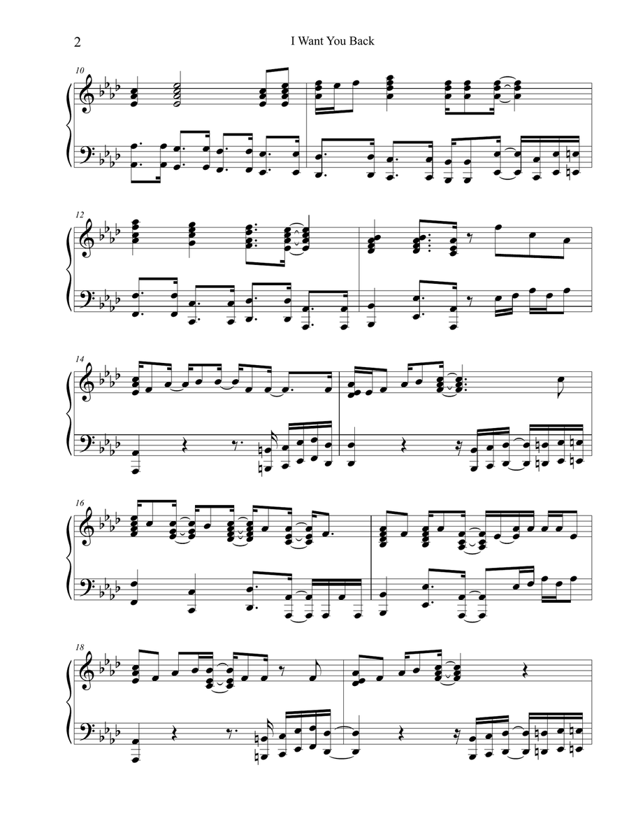 I Want You Back Piano Solo scores gallery preview page 2
