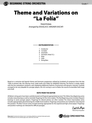 Theme and Variations on "La Folía": Score