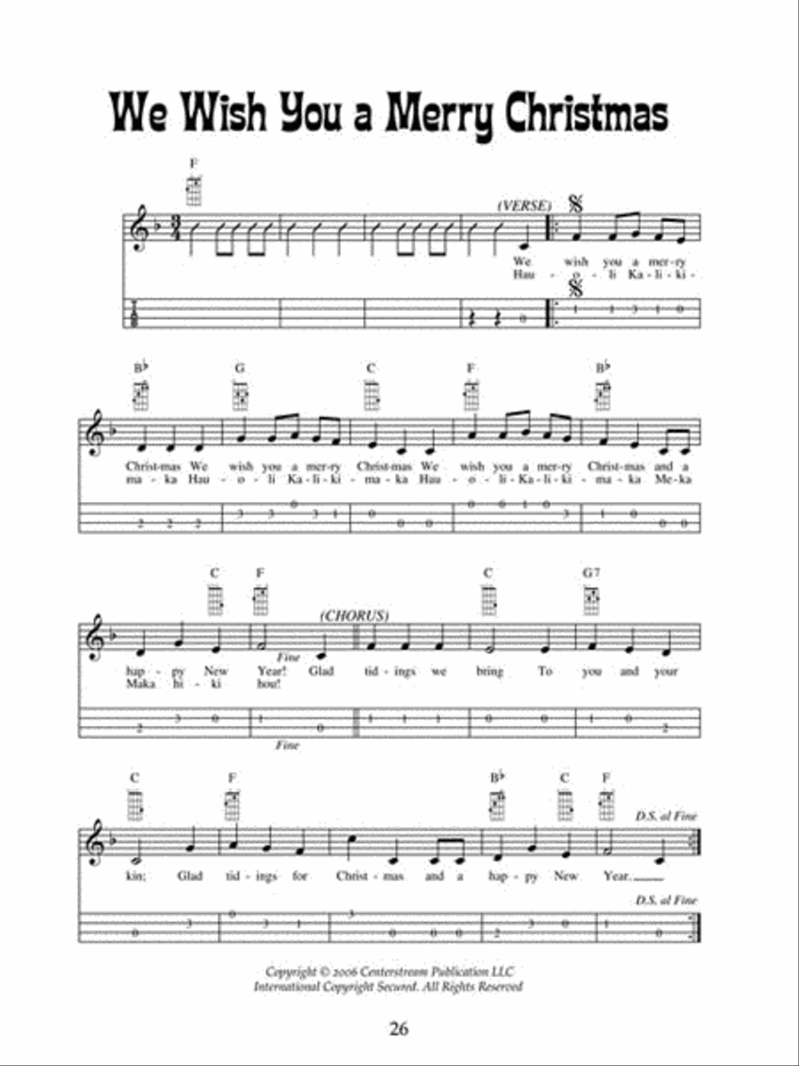 Christmas Ukulele, Hawaiian Style Ukulele scores gallery preview page 6