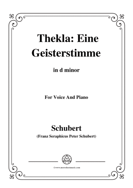 Schubert-Thekla: Eine Geisterstimme(Thekla: A Spirit Voice),D.595,in d minor,for Voice&Piano image number null