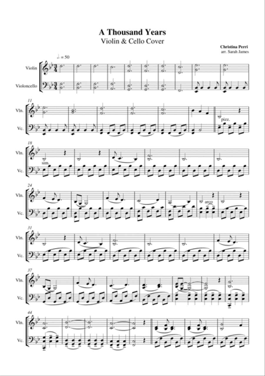 A Thousand Years Score and Parts scores gallery preview page 2
