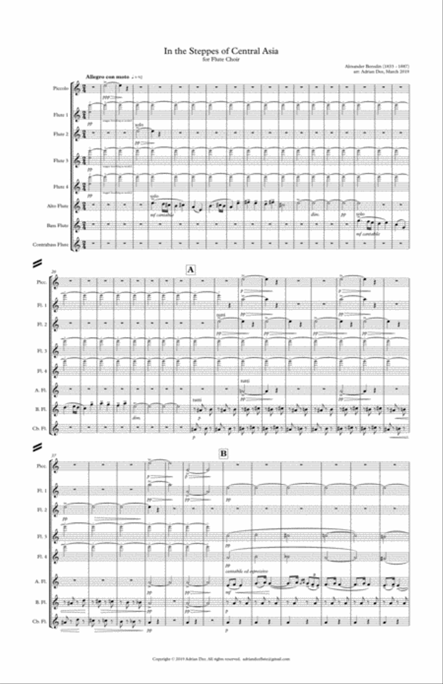 In the Steppes of Central Asia Flute Choir scores gallery preview page 3