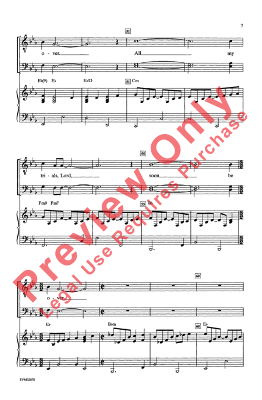 All My Trials - TBB 3-Part scores gallery preview page 7