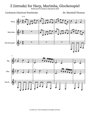 Z (intrada) for Harp, Marimba, Glockenspiel